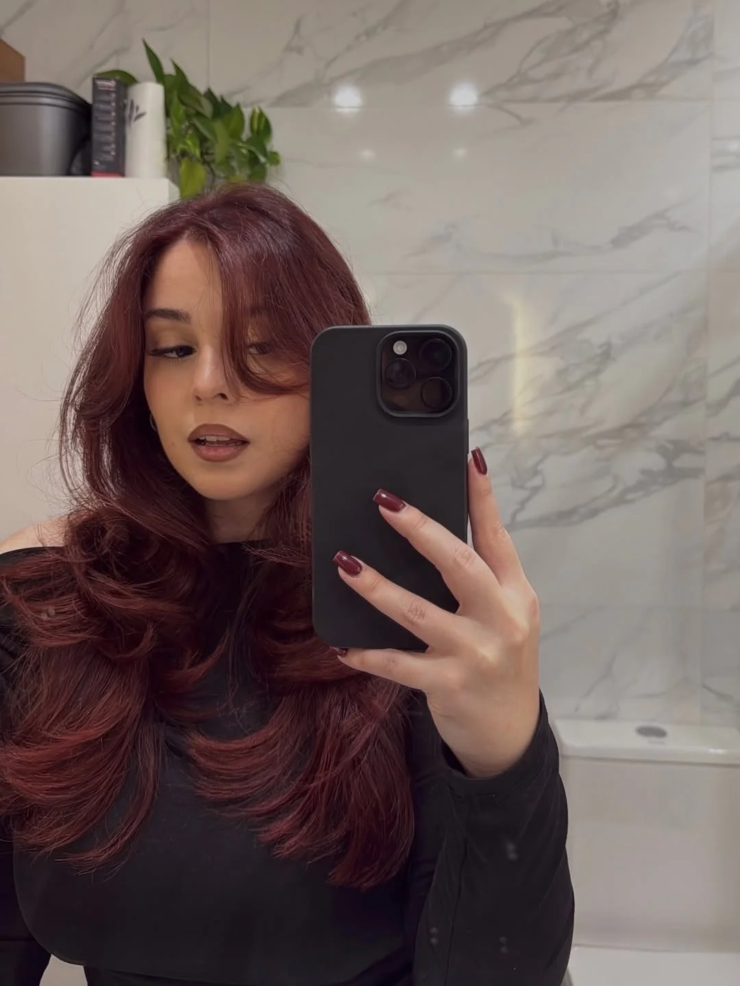 deep summer auburn hair color 2026 Deep Burgundy Auburn With Glossy Espresso Undertones
