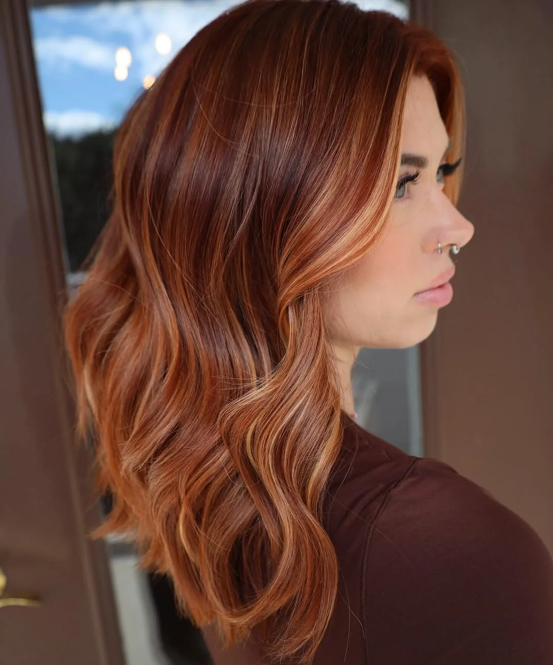 deep summer auburn hair color 2026 Sunlit Auburn Melt With Soft Copper Face Framing