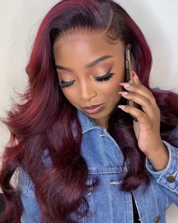 deep summer velvet burgundy hair color 2026 Deep Merlot Glam Waves for Rich Summer Nights