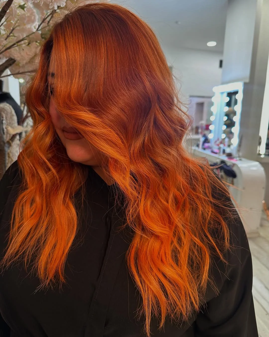 22 fiery summer copper balayage hair ideas 2026 Bright Ginger Copper Waves With Soft Summer Shine