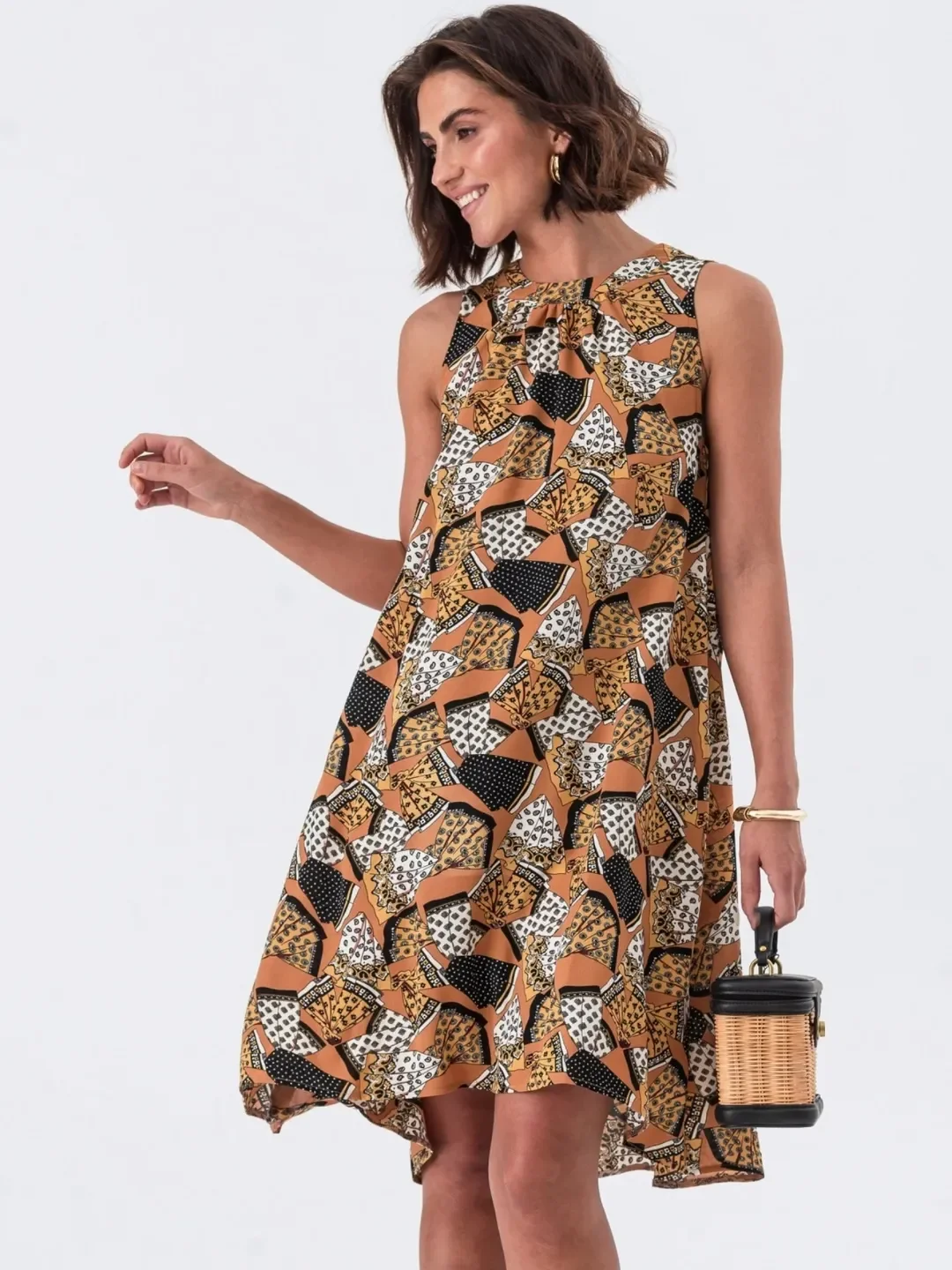 24 June Outfits Ideas for women 2026 Graphic Printed Swing Dresses Feel Playful Without Trying Too Hard