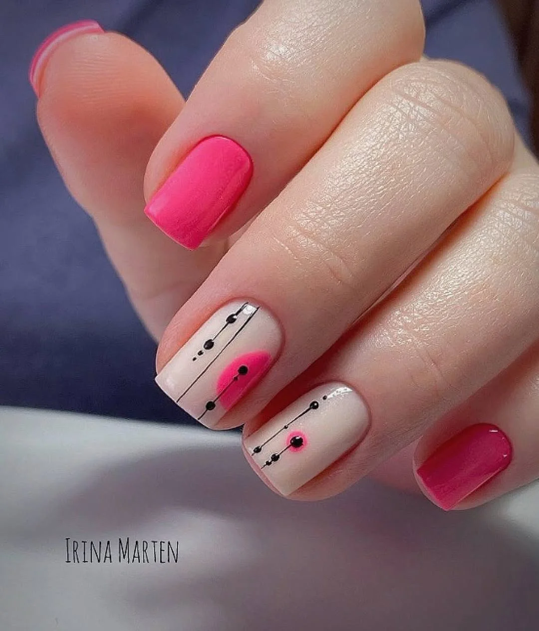 25 light summer nails 2026 Hot Pink Graphic Nails That Bring Back Playful Summer Color