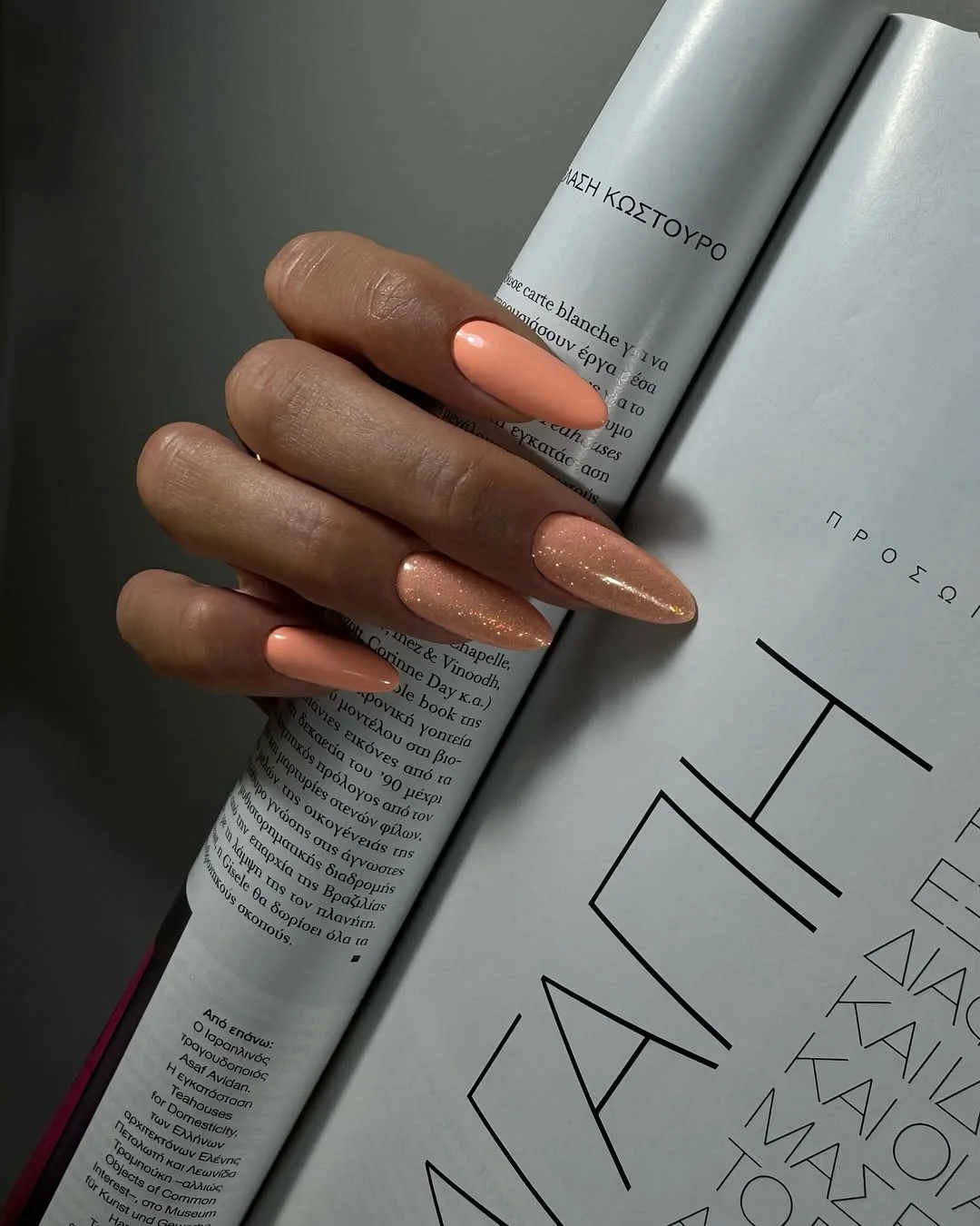 25 light summer nails 2026 Peach Sorbet Nails With Soft Summer Sparkle
