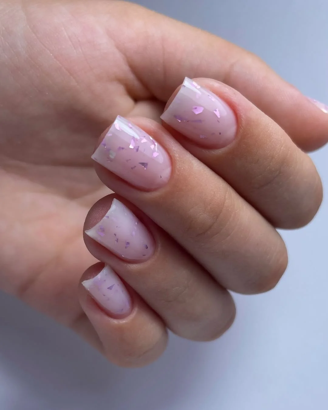 25 light summer nails 2026 Milky Lavender Confetti Nails for Soft Girl Summer