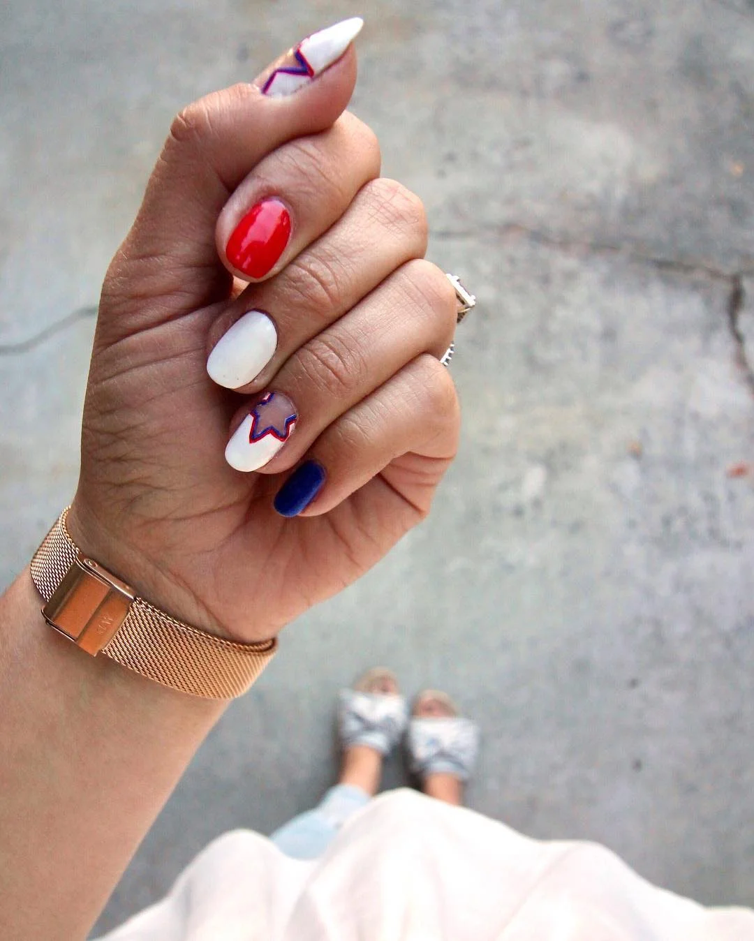 patriotic nails 2026 Simple Patriotic Nails With Tiny Star Accents