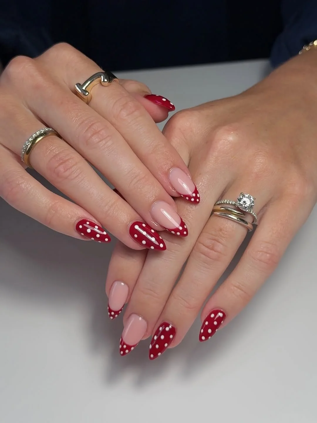 23 polka dot summer nails 2026 Classic Red Polka Dot Elegance