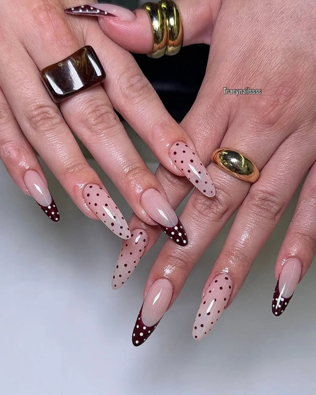 23 polka dot summer nails 2026 Chocolate Polka Dot French Tips for a Sophisticated Summer