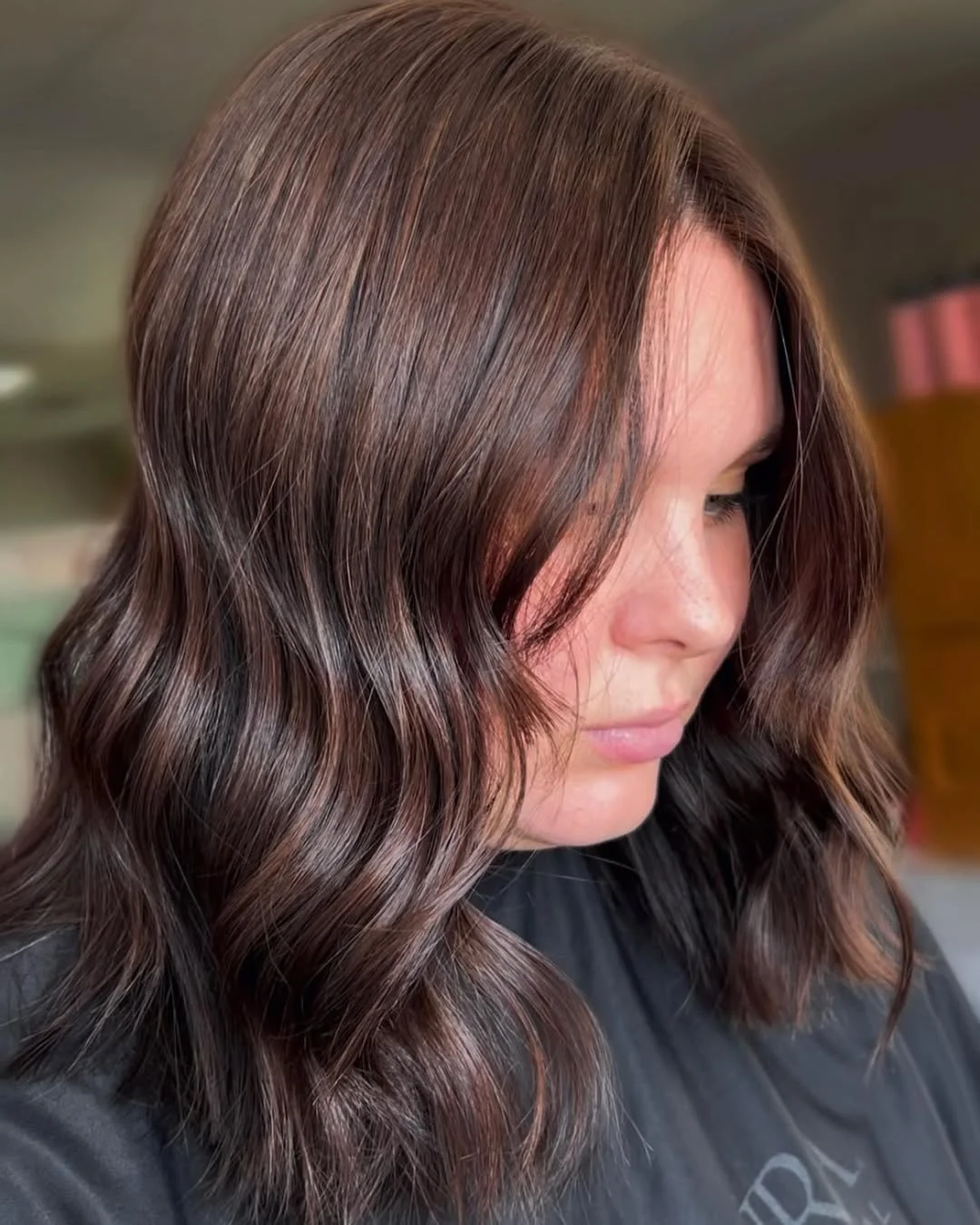 25 rich summer brunette hair color 2026 Chocolate Brown Lob With Soft Reflective Waves