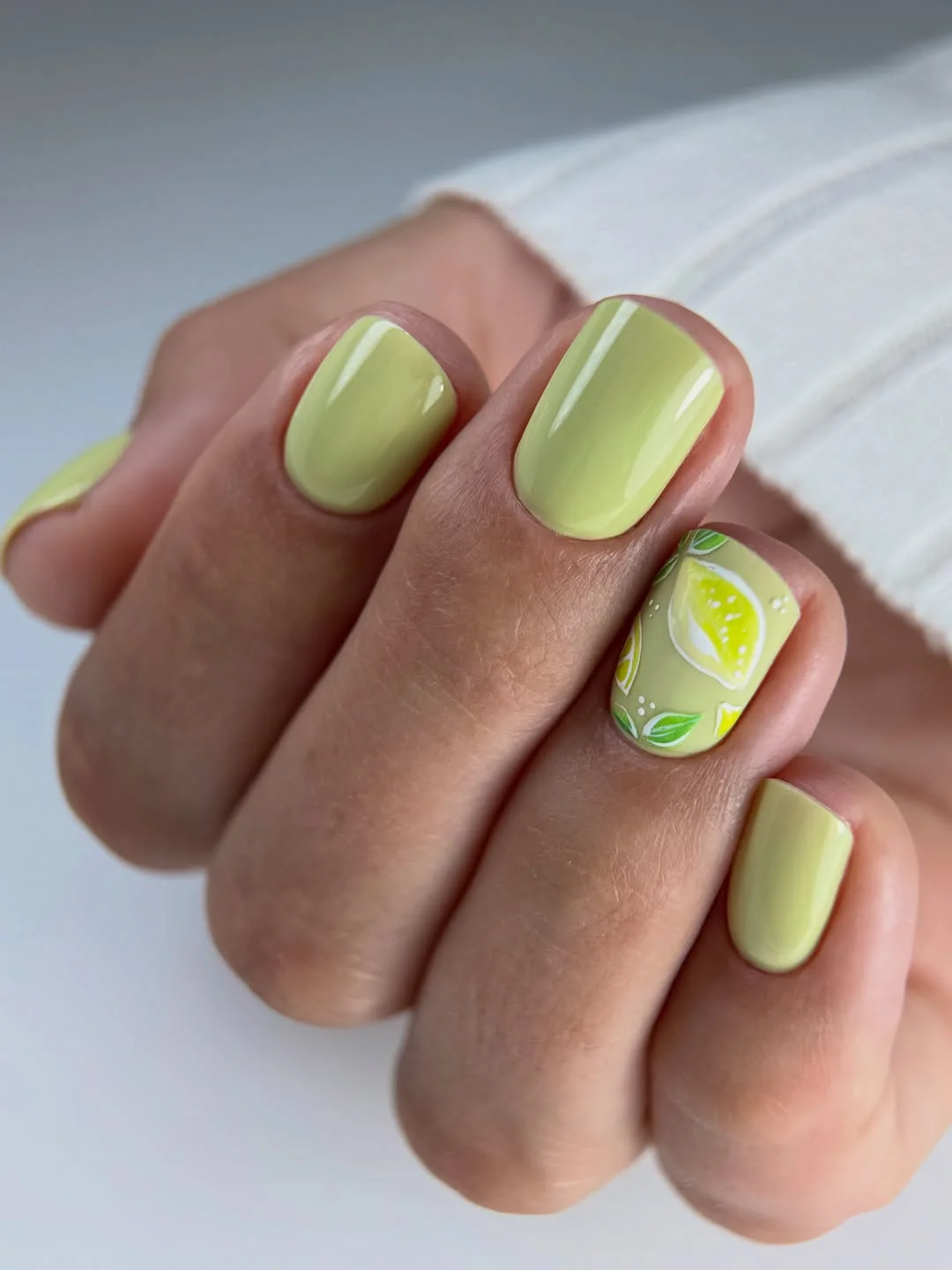 23 short squoval nails design 2026 Fresh Citrus Green Nails For Sunny Days Ahead
