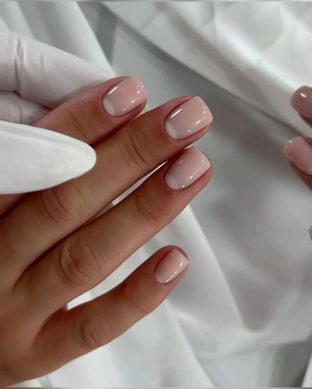 23 short squoval nails design 2026 Soft Milky Nude Nails That Never Go Out of Style