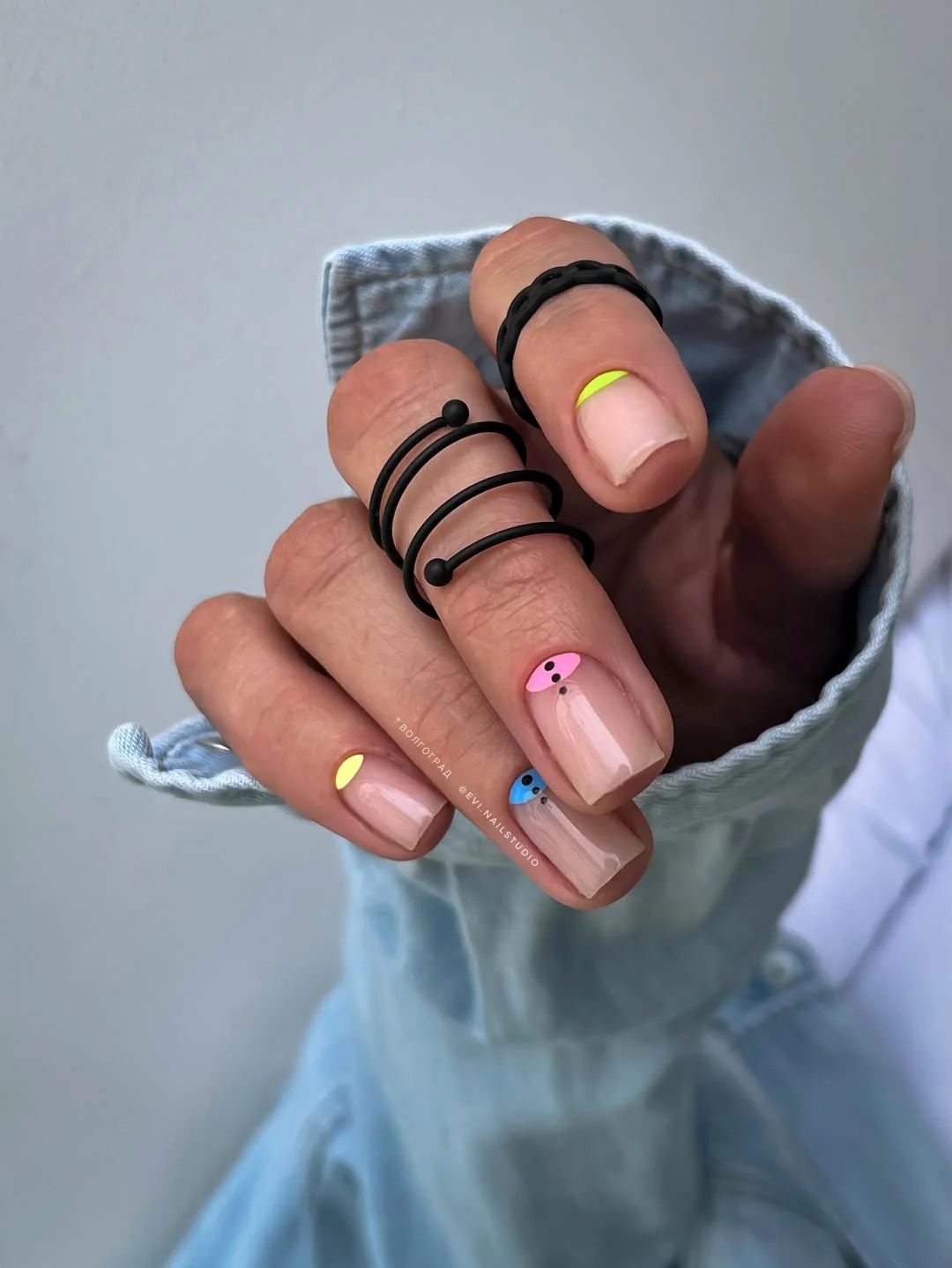 21 short summer nails 2026 Minimal Neon Dot Nails For An Effortlessly Cool Summer