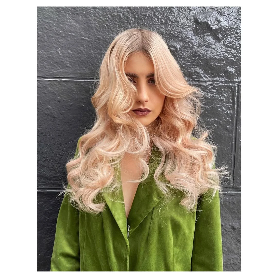 soft summer apricot blonde hair color 2026 Pearl Apricot Blonde with Voluminous Soft Waves