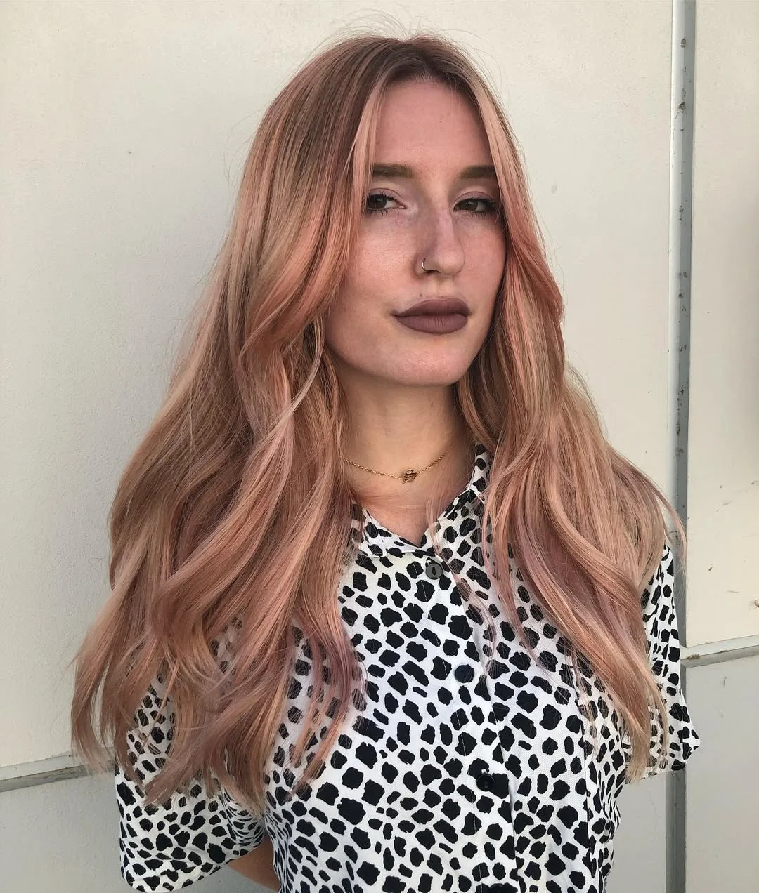soft summer apricot blonde hair color 2026 Rosy Apricot Blonde with Soft Brown Dimension