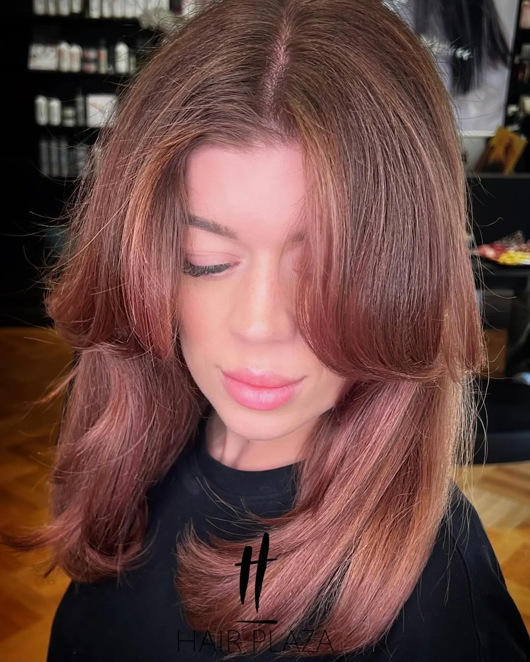 soft summer rose brunette hair color 2026 Soft Rose Brunette With Airy Face-Framing Layers