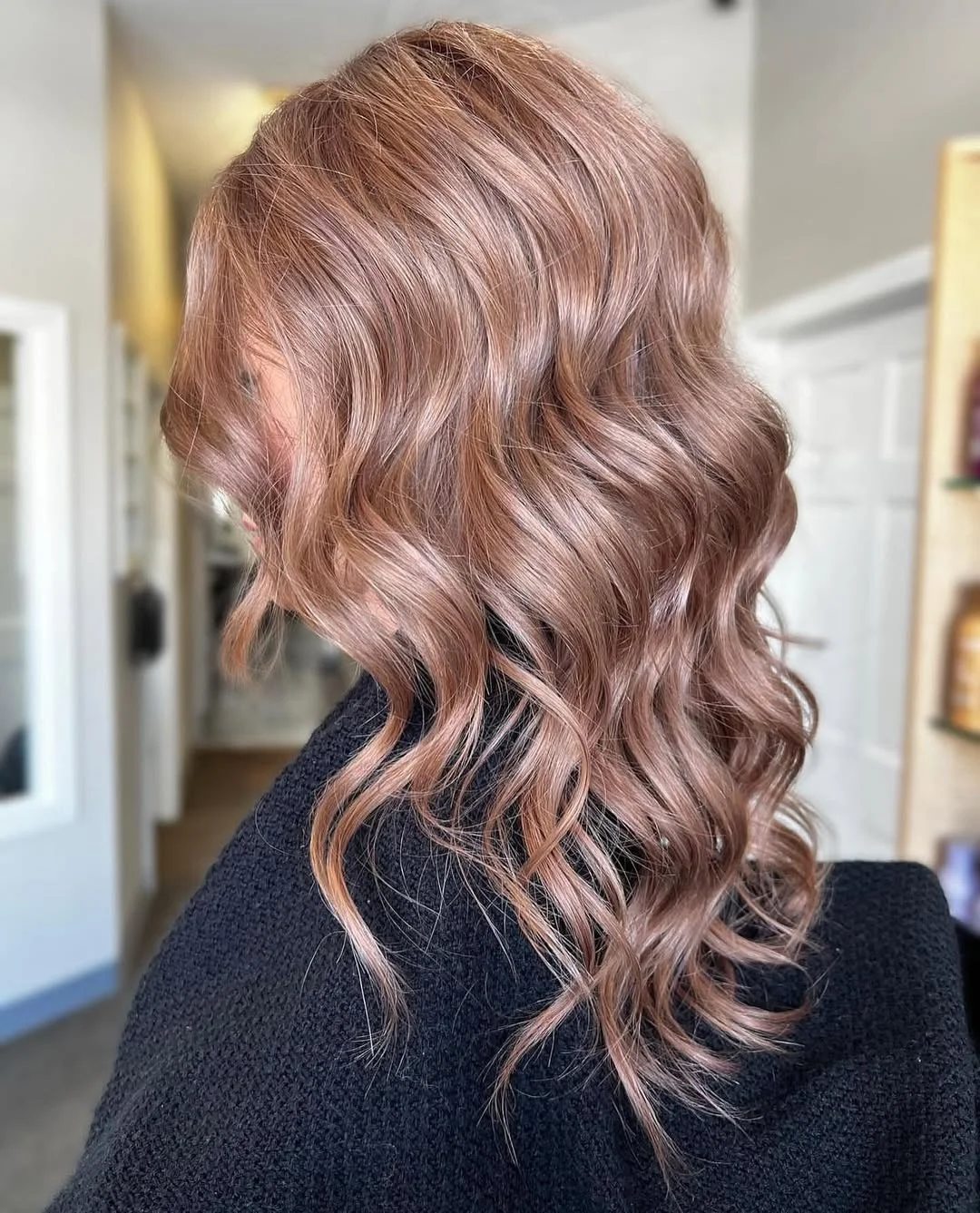 soft summer rose brunette hair color 2026 Soft Champagne Rose Brunette With Airy Waves