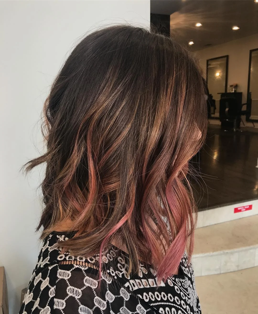 soft summer rose brunette hair color 2026 Rose Brunette With Soft Contrast Waves