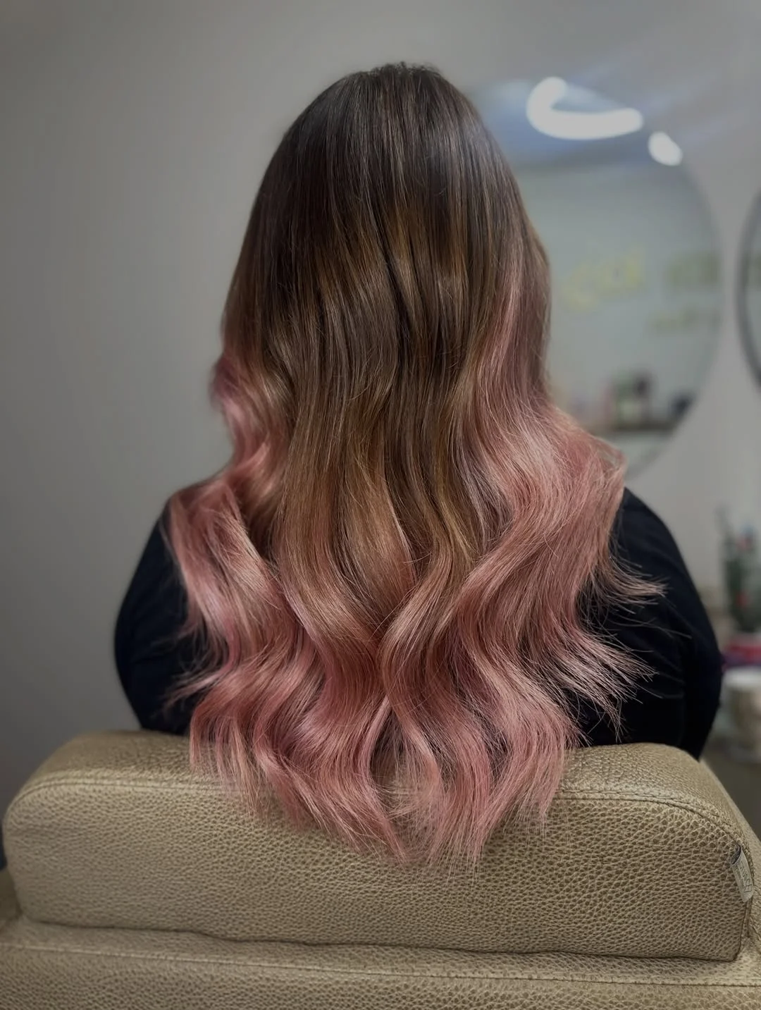 soft summer rose brunette hair color 2026 Soft Rose Melt On Long Brunette Waves