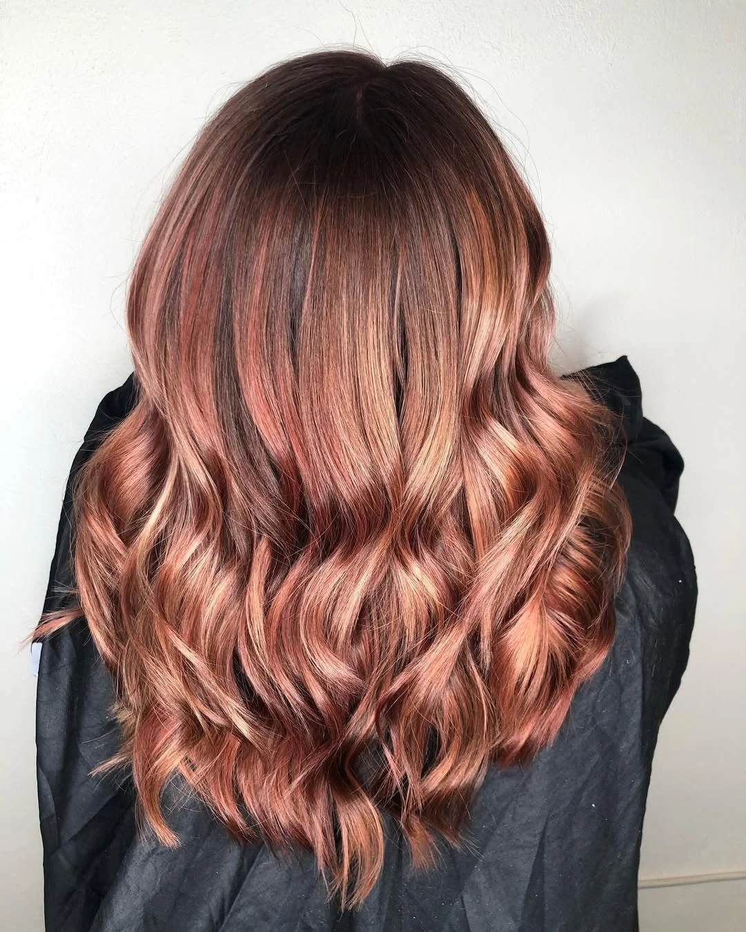 soft summer rose brunette hair color 2026 Warm Rose Copper Brunette With Luminous Highlights