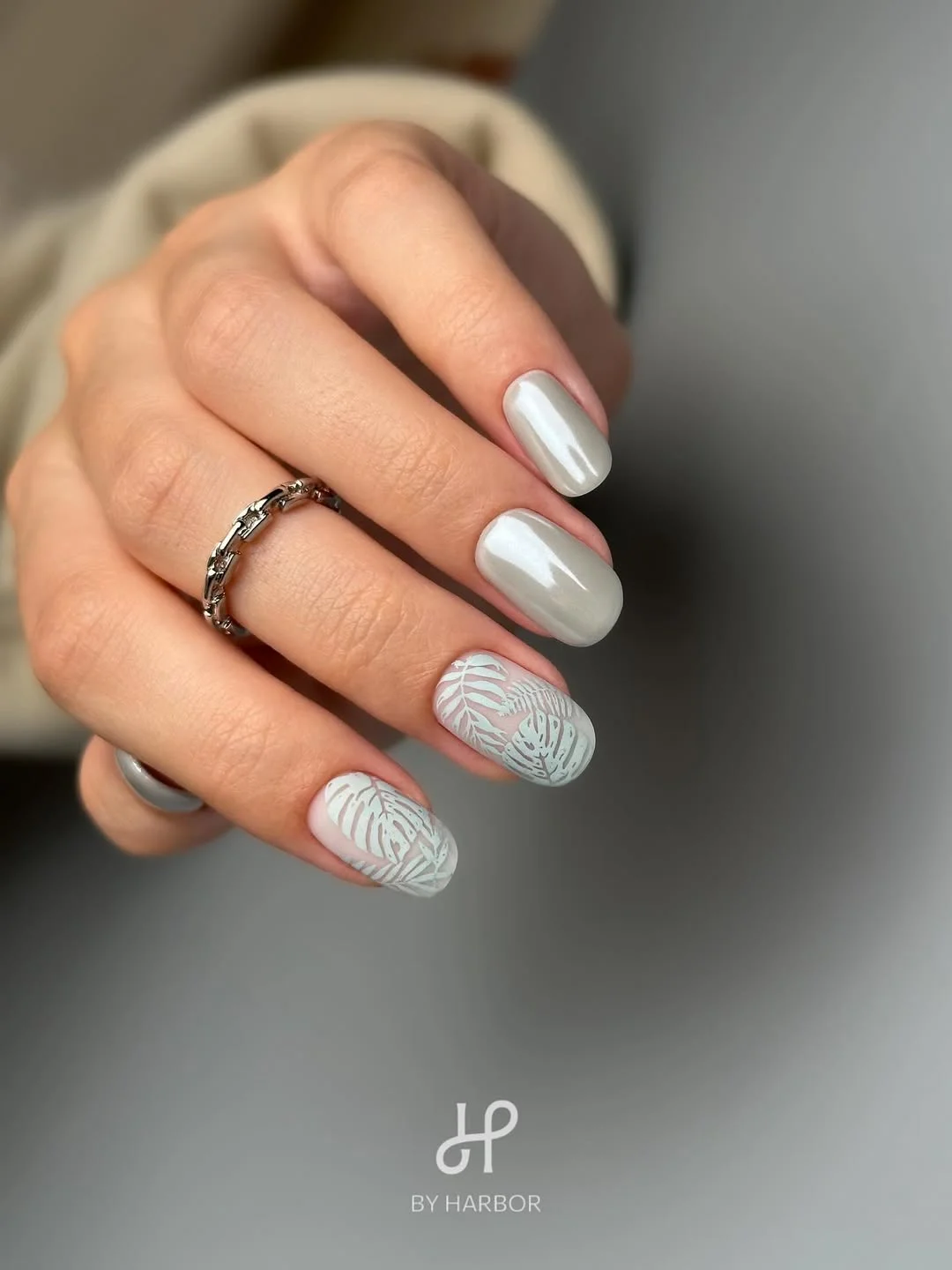 summer beach nails 2026 Soft Sage Tropical Nails With Quiet Coastal Energy
