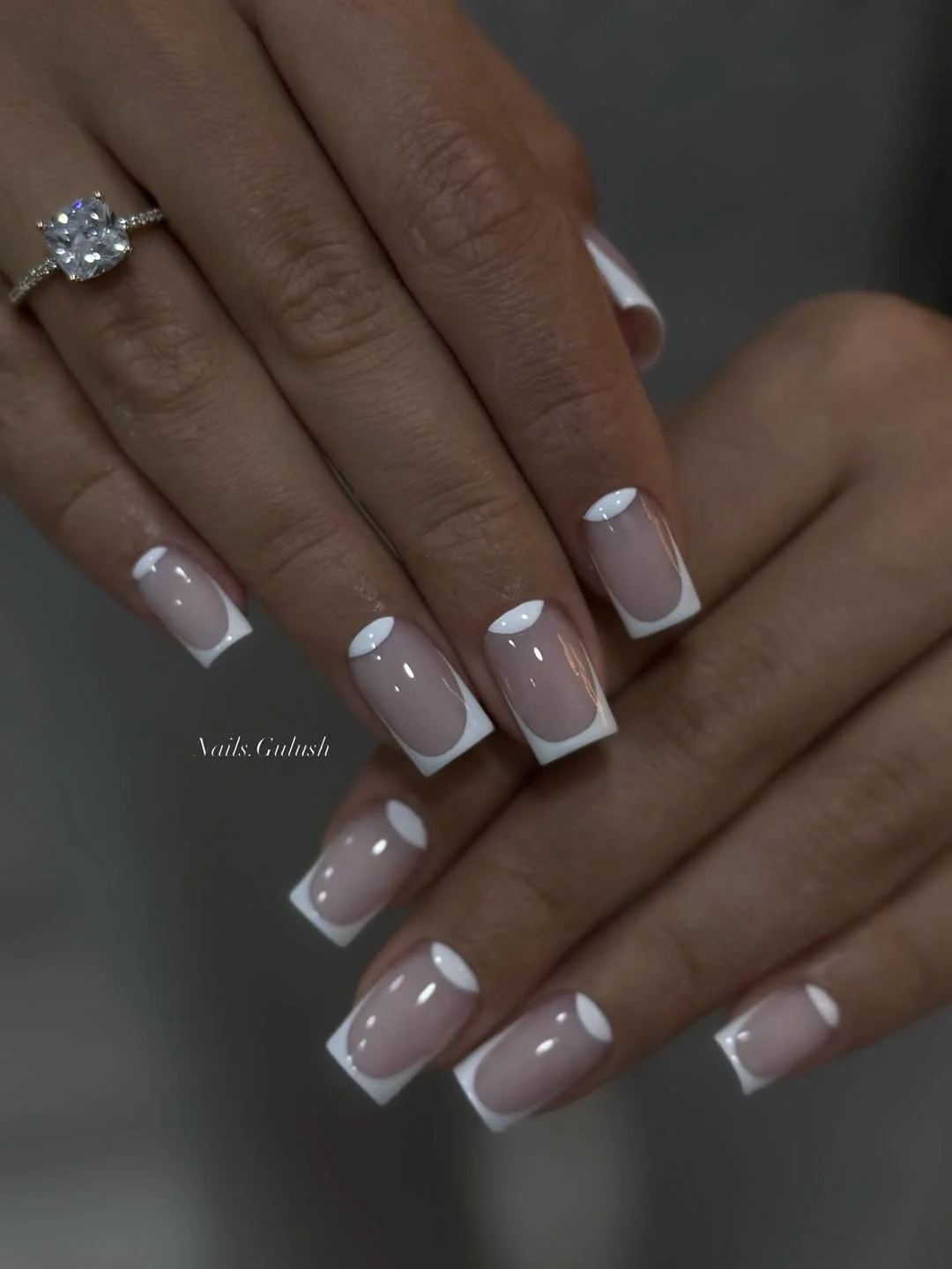 Summer French nails ideas 2026 Modern Double French Tips With Minimal White Details