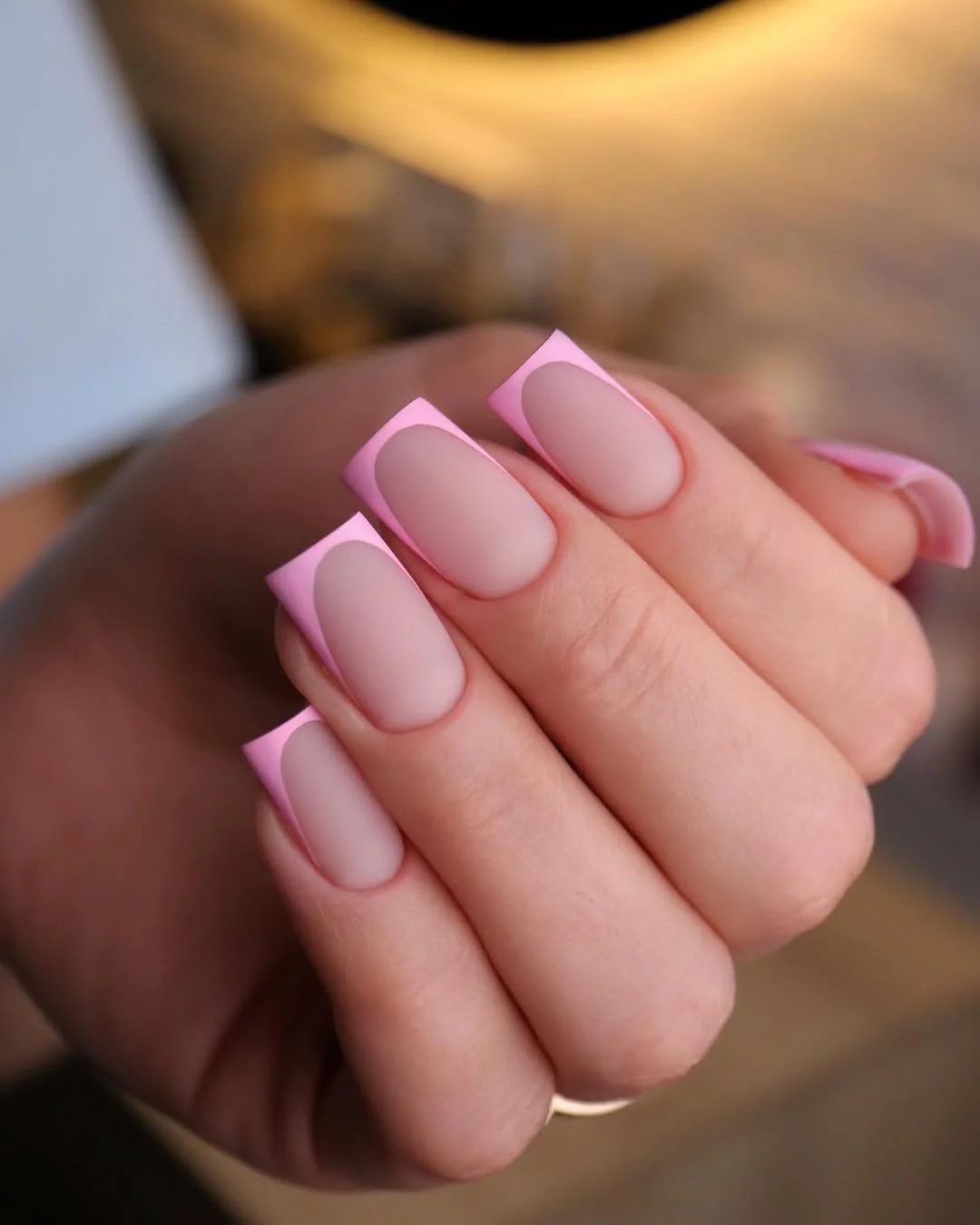 Summer French nails ideas 2026 Soft Matte Pink French Nails For Minimal Summer Days