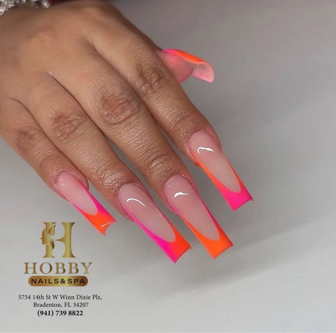 Summer French nails ideas 2026 Hot Neon French Tips For Late Summer Nights