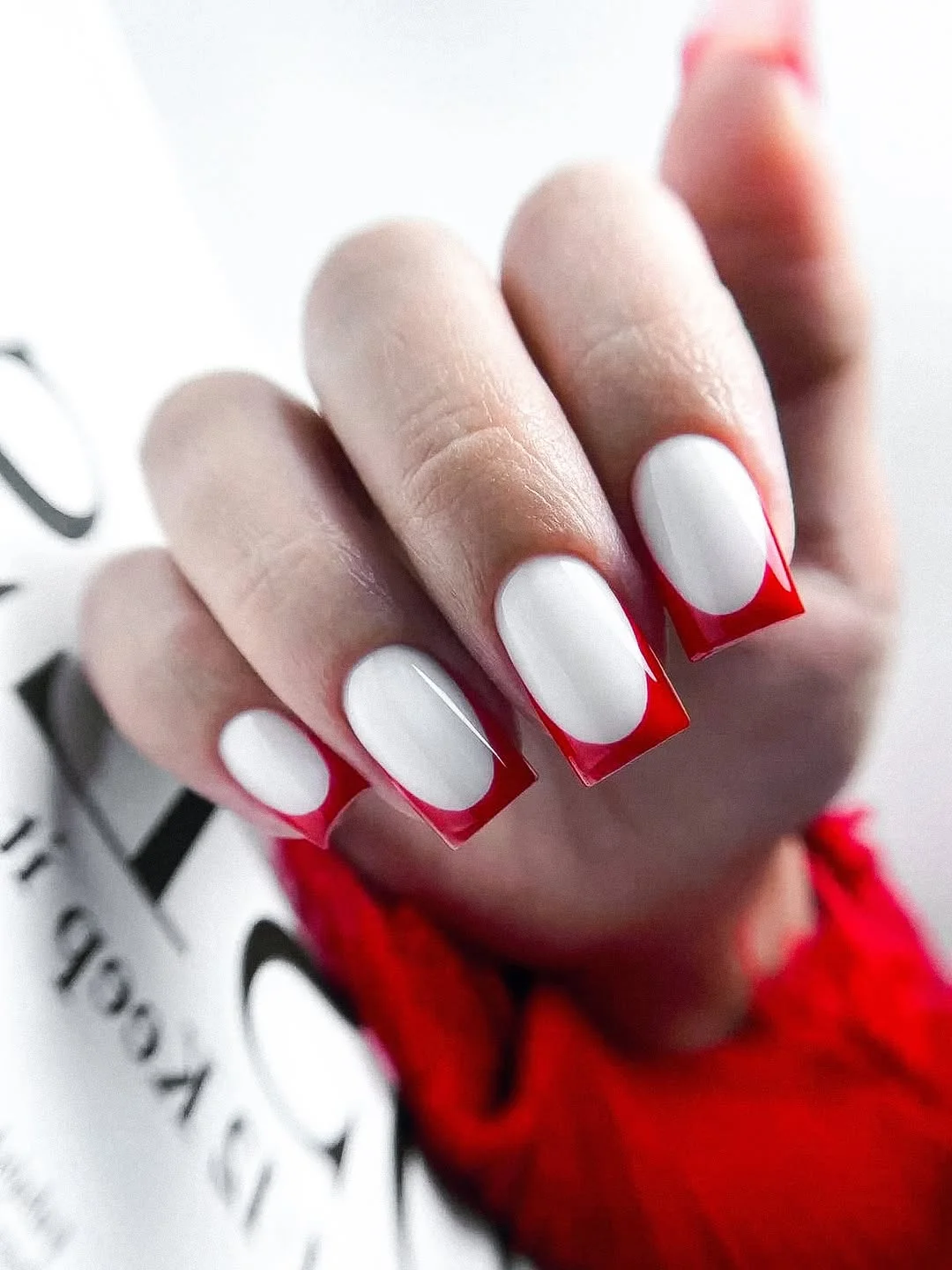 summer french tip nails 2026 Bold Red Reverse French Tips With Modern Contrast