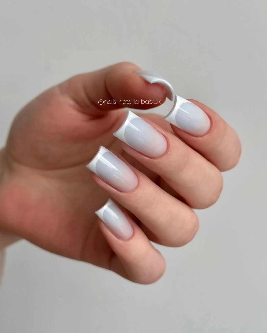 summer french tip nails 2026 Soft Cloudy White French Nails With Airy Minimalism