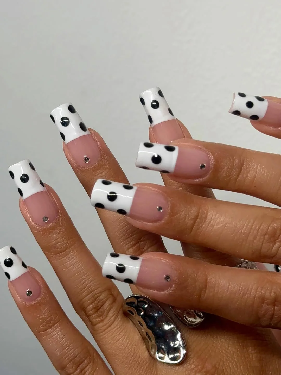 summer french tip nails 2026 Retro Polka Dot French Tips With A Playful Twist