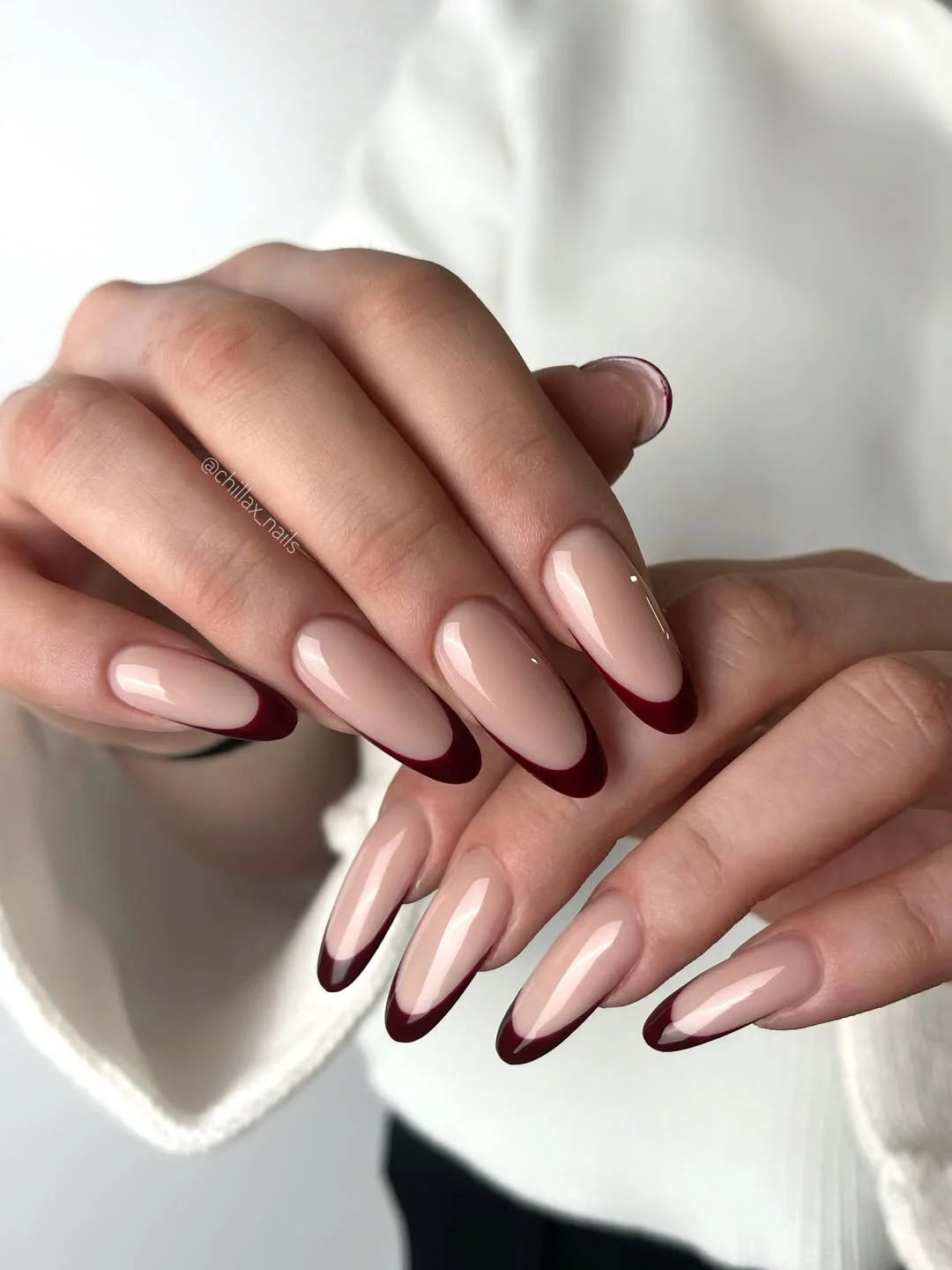 summer french tip nails 2026 Deep Cherry French Tips For Quiet Luxury Summer