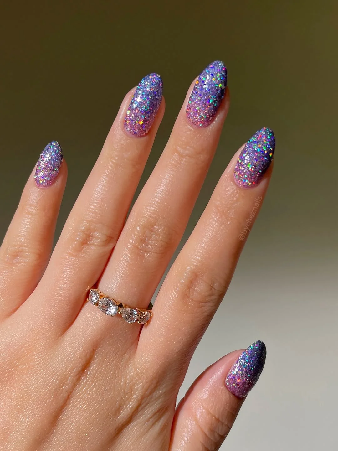 summer glitter nails 2026 Purple Holographic Sparkle That Glows In The Sun