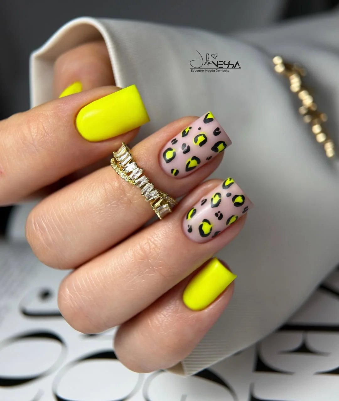 21 summer manicure color ideas 2026 Neon Lemon Leopard Nails That Refuse To Be Boring