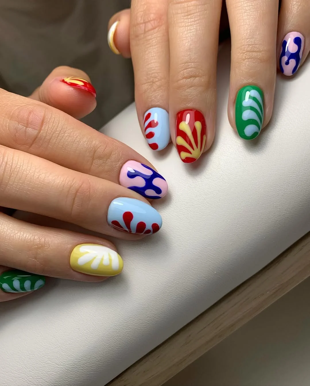 summer nail art 2026 Abstract Pop Art Nails With Bold Retro Color Blocking