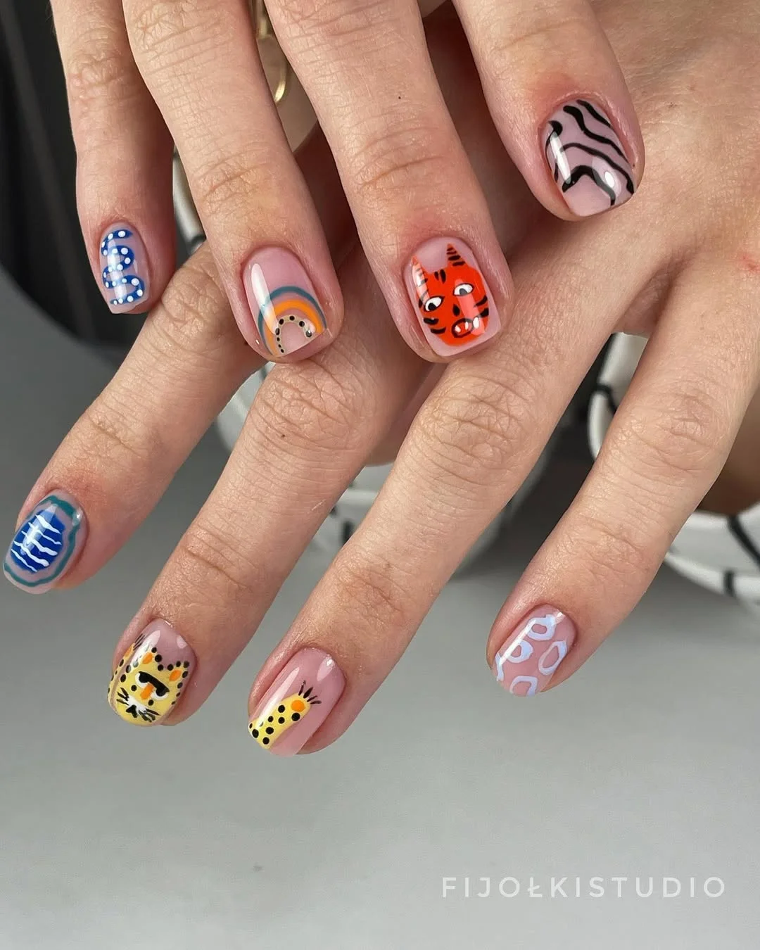 23 Summer nail art ideas 2026 Abstract Mini Art Nails For Short Summer Manicures