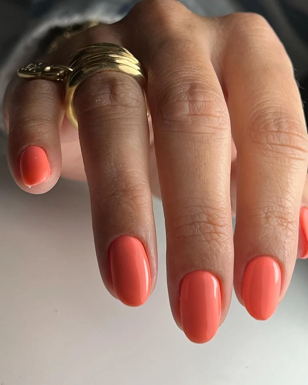 23 summer nails one color 2026 Soft Coral Nails for Sunlit Summer Days