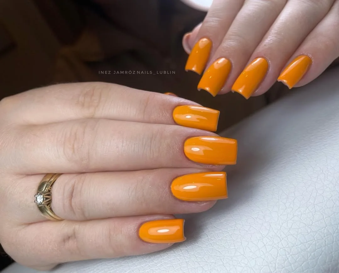 23 summer nails one color 2026 Juicy Tangerine Orange That Feels Like Summer in a Bottle