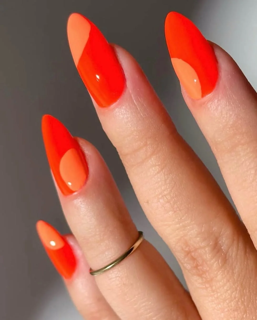 23 summer nails one color 2026 Modern Sunset Orange with a Contemporary Twist