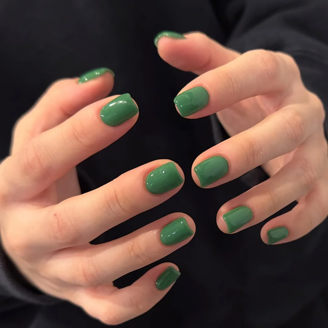 23 summer nails one color 2026 Fresh Botanical Green for a Modern Summer Mood