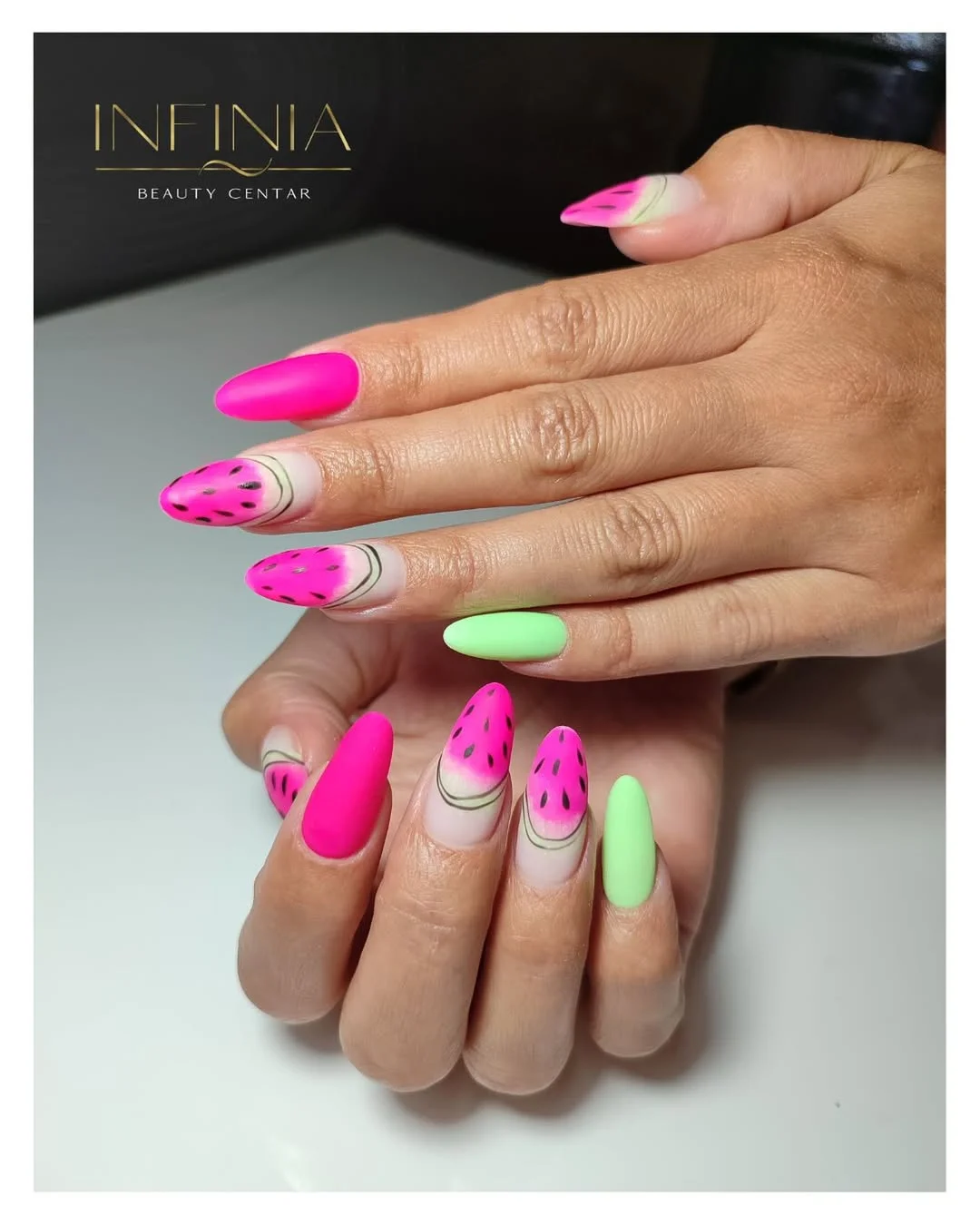 24 summer nails watermelon 2026 Matte Watermelon Ombre Nails With Modern Minimalism