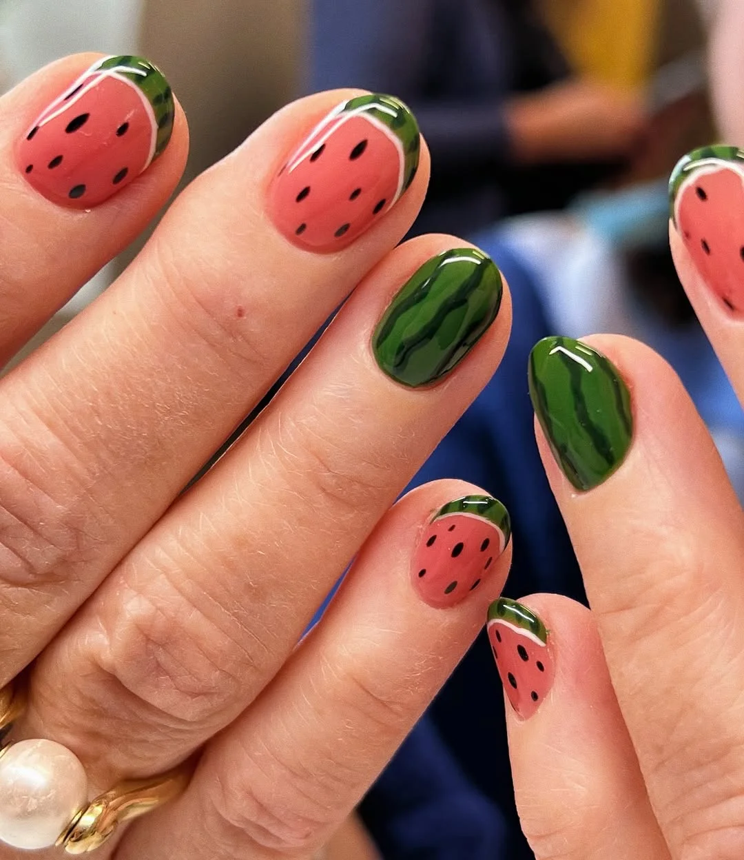 24 summer nails watermelon 2026 Short Watermelon Nails With Everyday Charm