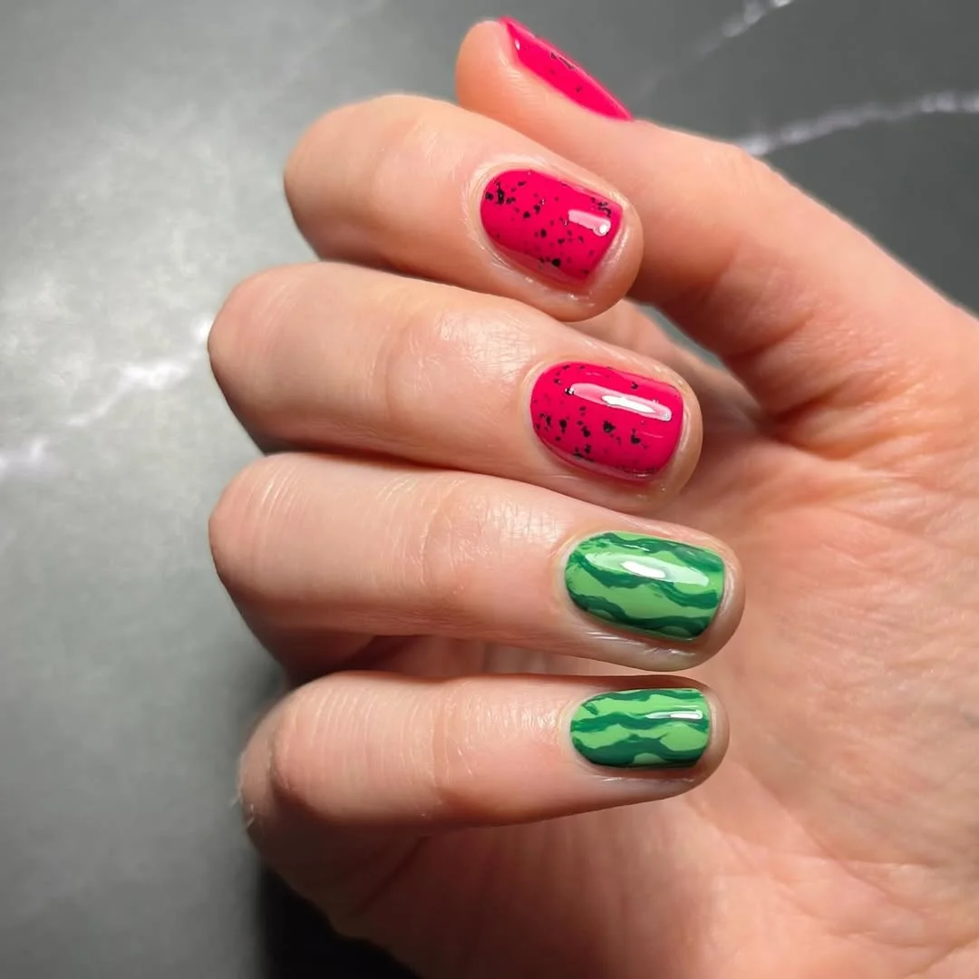 24 summer nails watermelon 2026 Minimalist Watermelon Nails for Everyday Summer Style