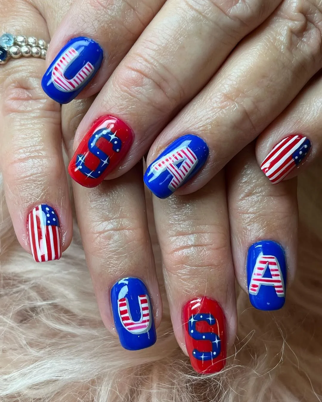 23 usa nails 2026 Bold Graphic USA Nails With Pop Art Energy