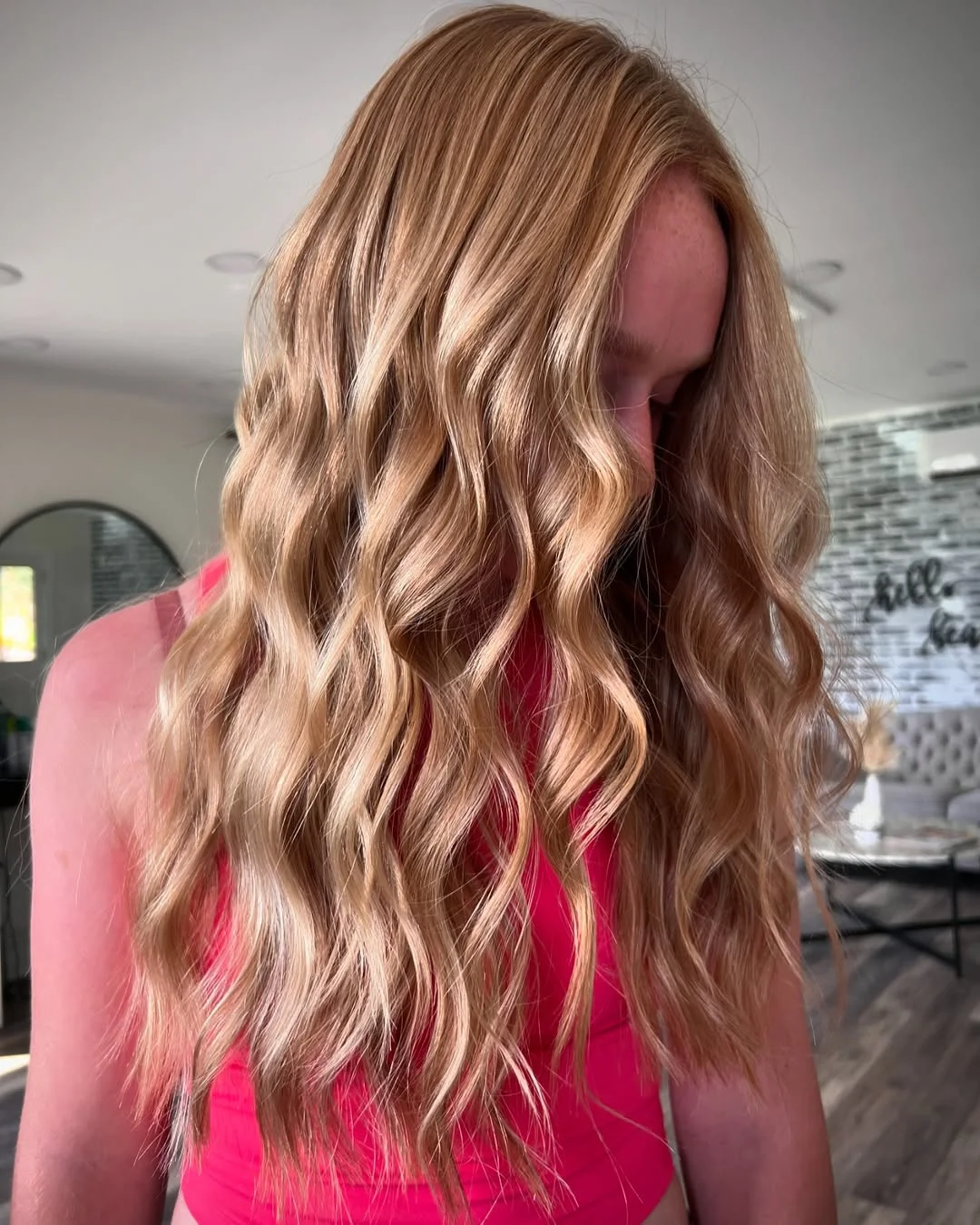 23 warm summer honey blonde hair color 2026 Sunlit Apricot Honey Waves With Natural Texture