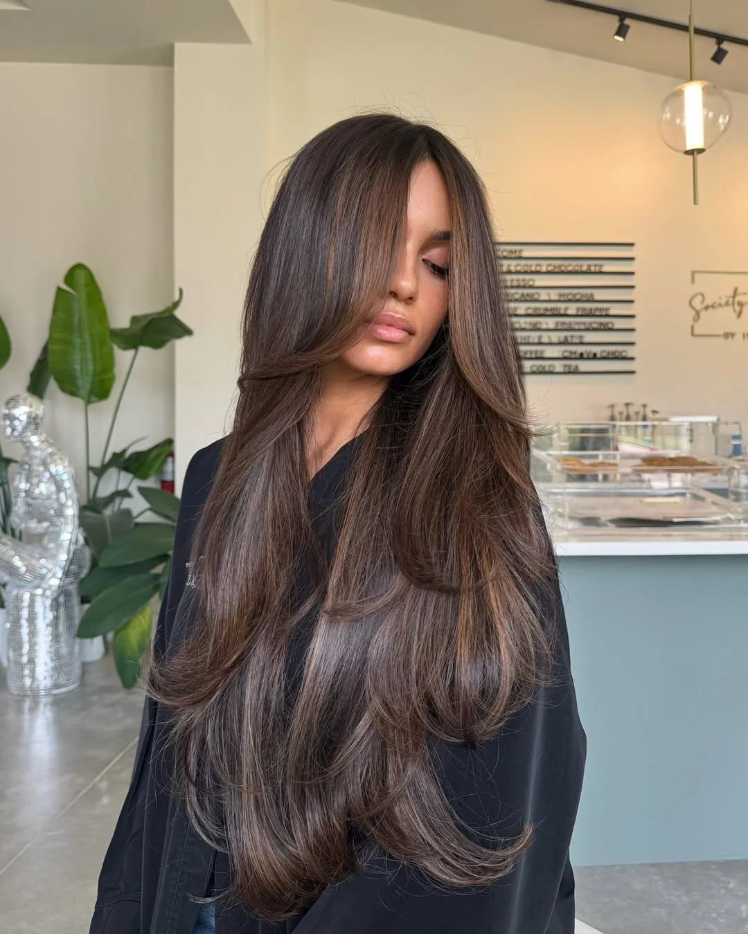 warm summer honey brown hair color 2026 Ultra-Long Mocha Honey Layers With Soft Blowout Texture
