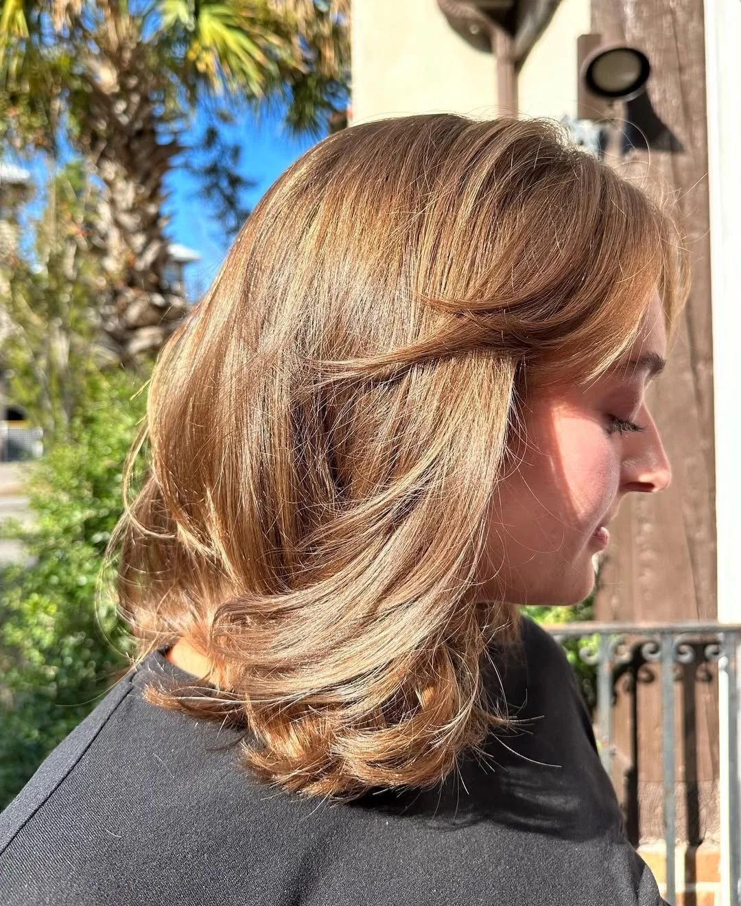 warm summer honey brown hair color 2026 Golden Honey Brown Bob With Airy Retro Volume