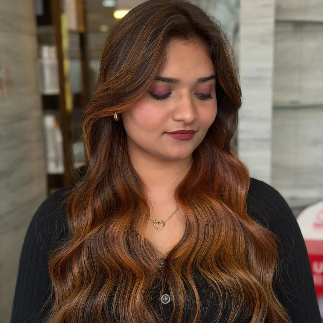 warm summer honey brown hair color 2026 Warm Auburn Honey Blend With Glossy Summer Depth