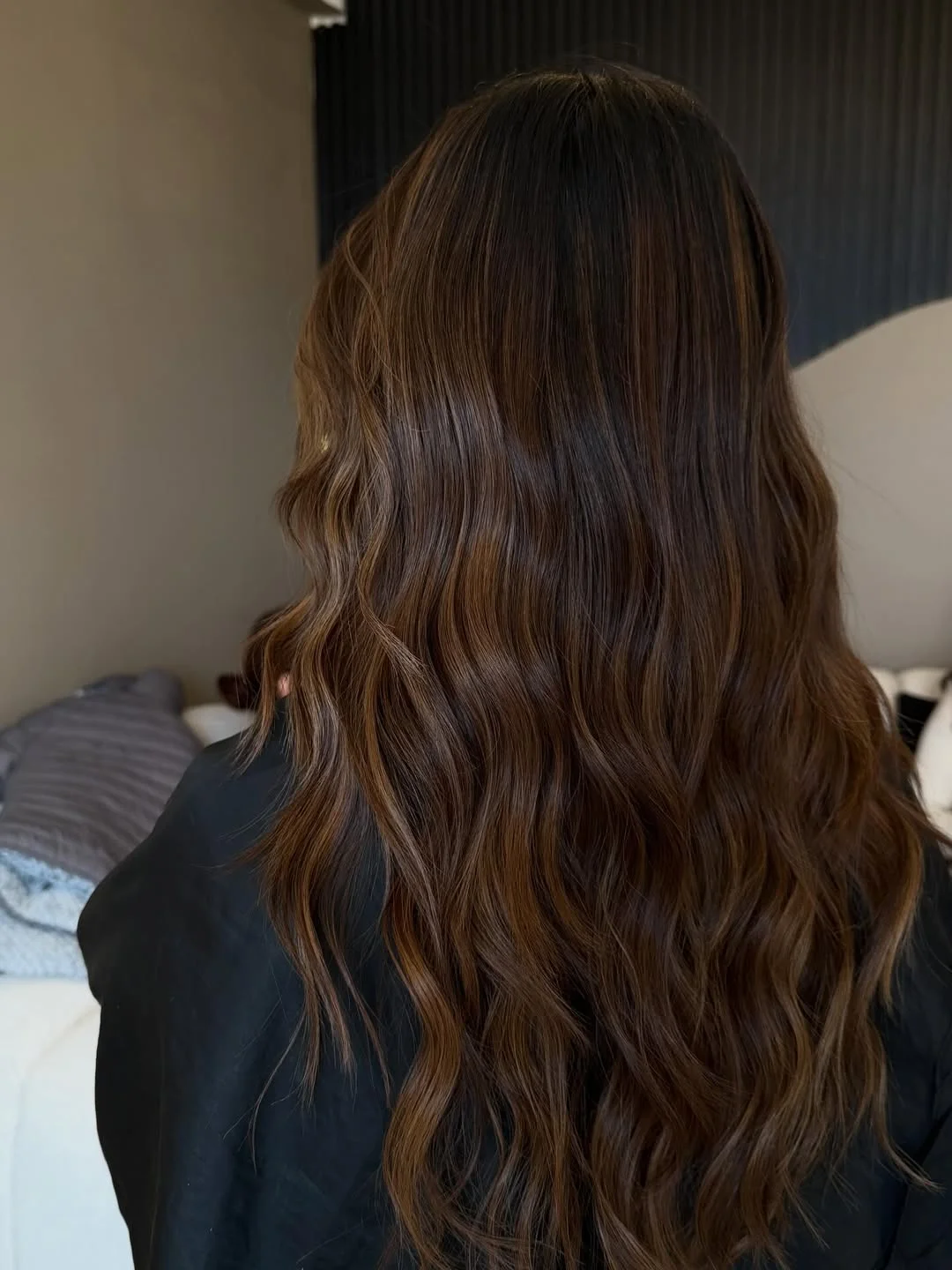 warm summer honey brown hair color 2026 Deep Mocha Honey Waves With Dimensional Brunette Shine