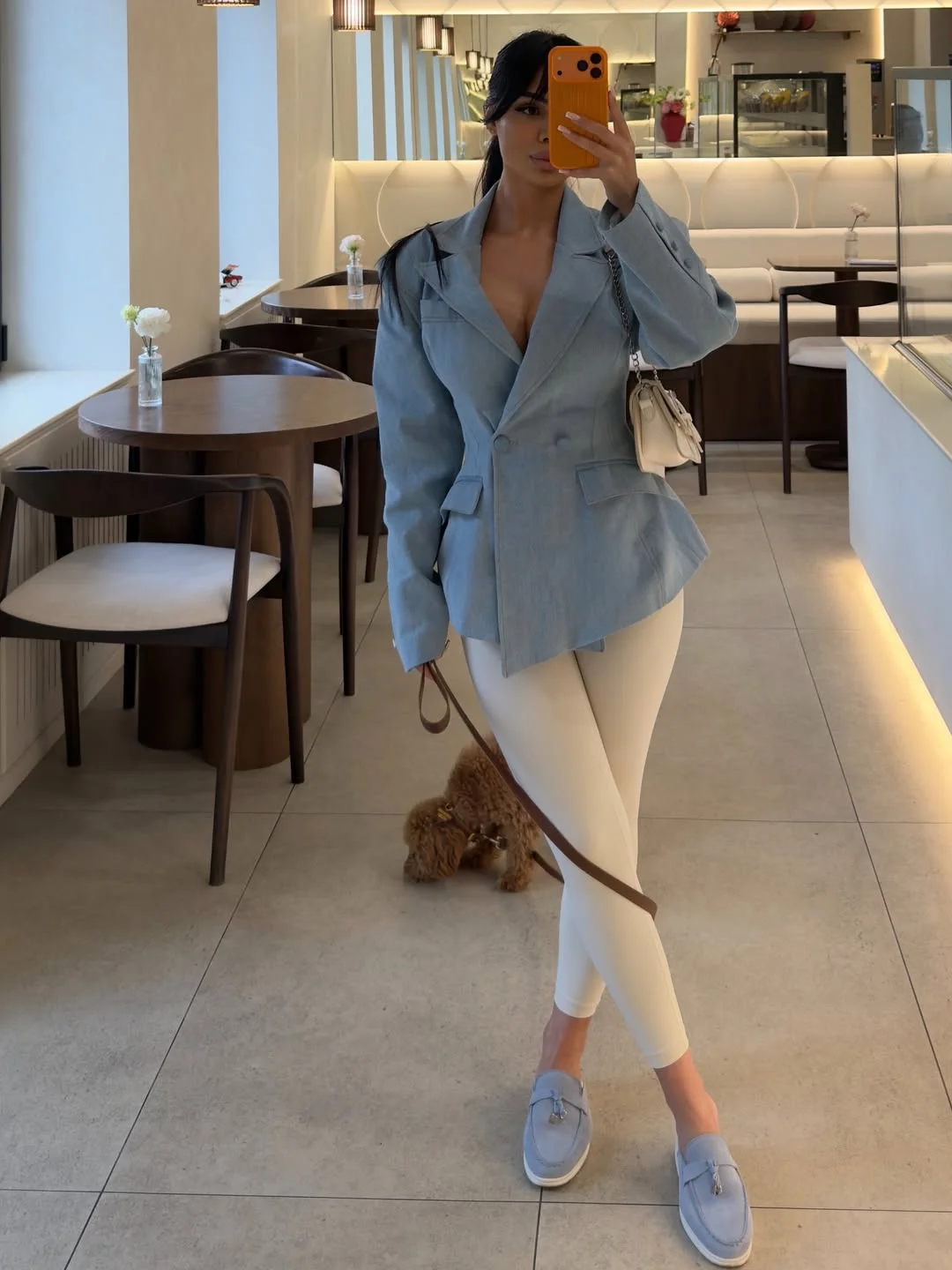 21 cute fall blazer outfits 2026 Powder Blue Tailoring for a Refined Women Casual Office Look