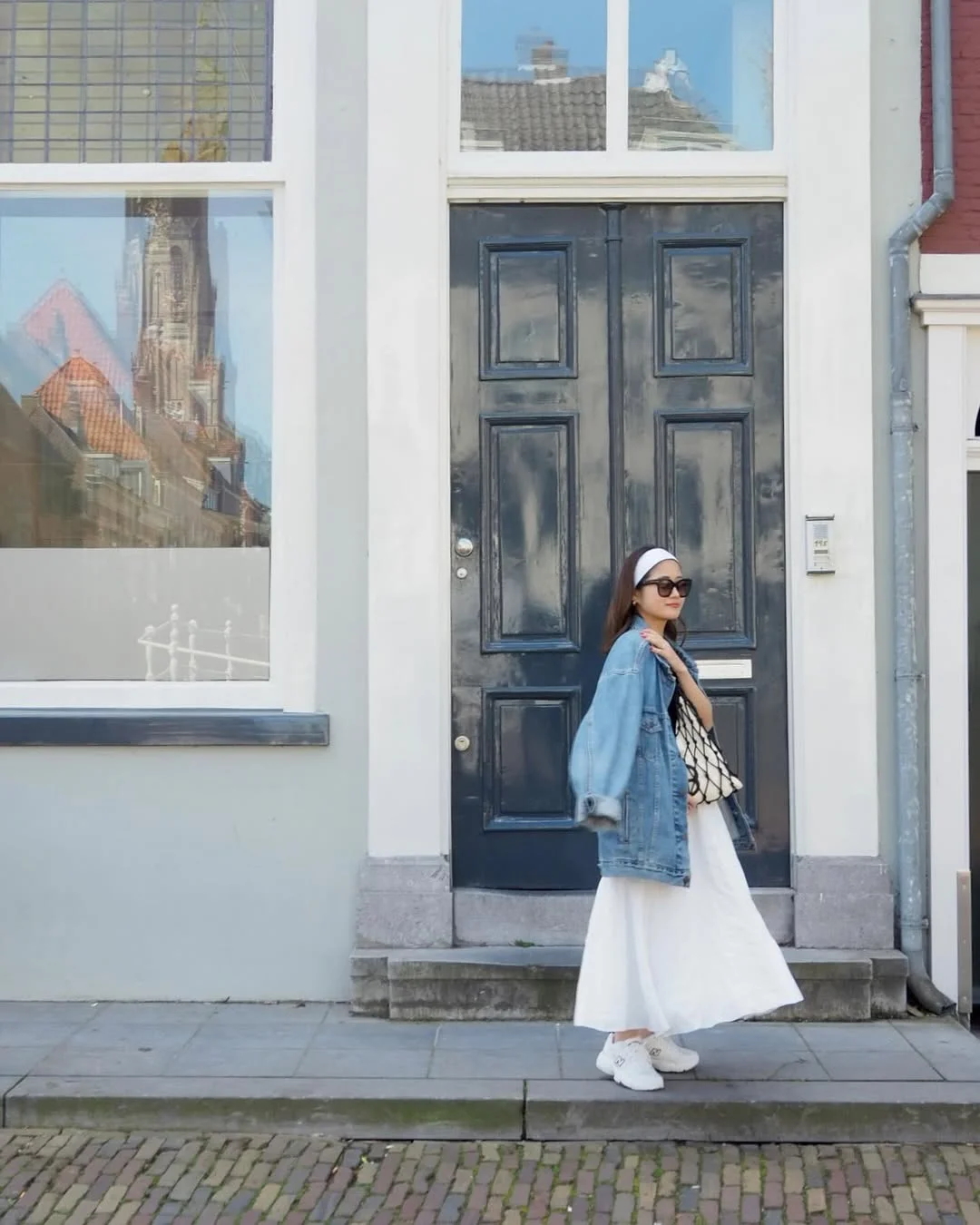 20 Early summer outfits 2026 Denim Jacket and White Skirt for European Summer Days