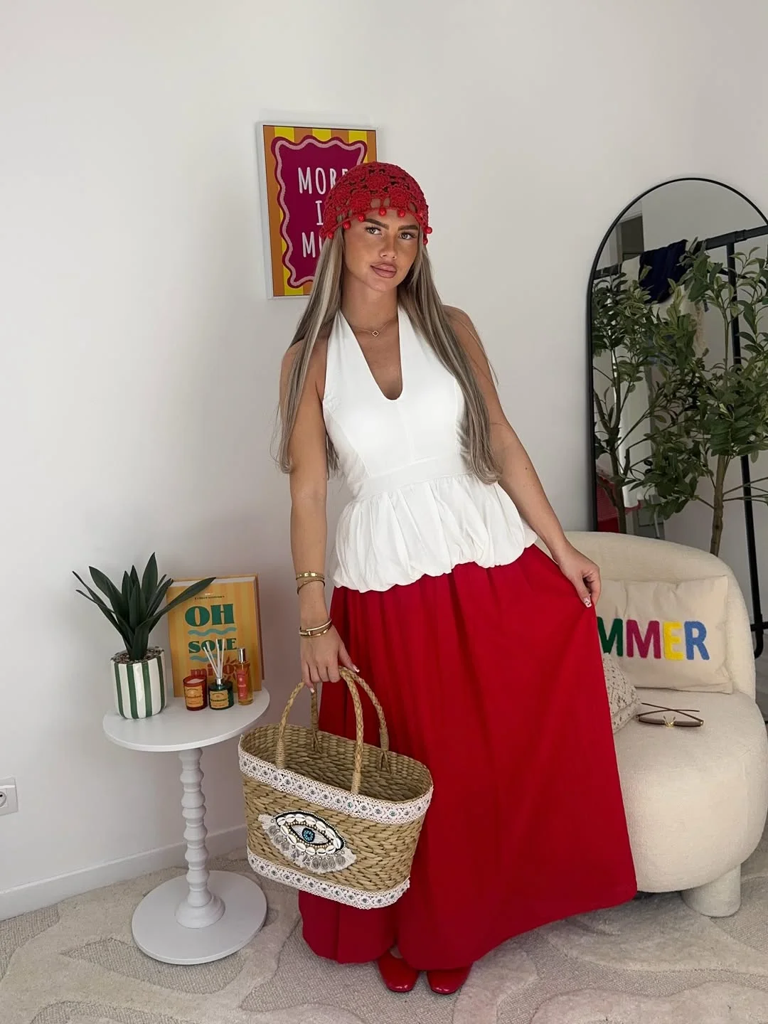 20 Early summer outfits 2026 Red and White Resort Style with Mediterranean Charm